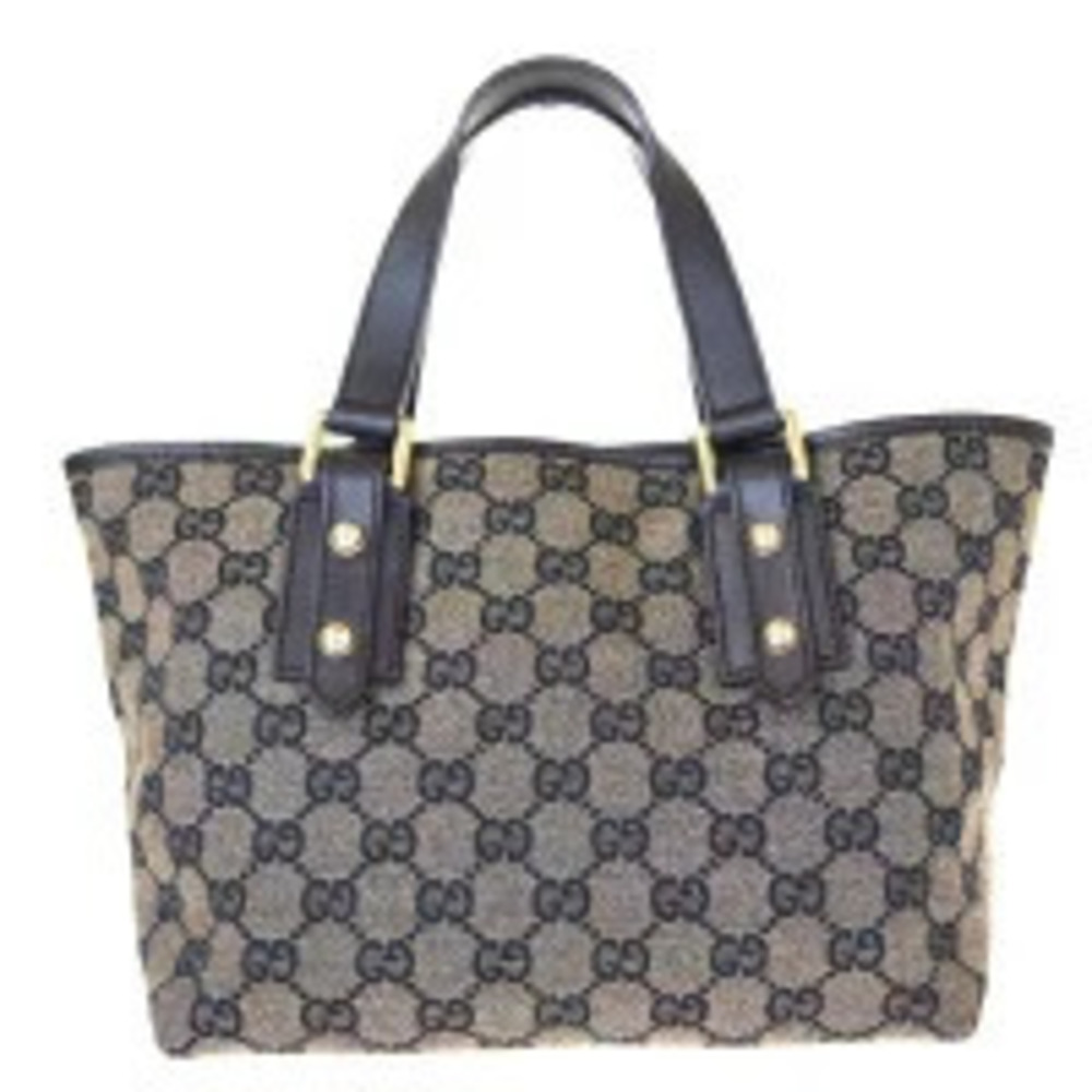 Gucci Handbag tote GG brown canvas leather